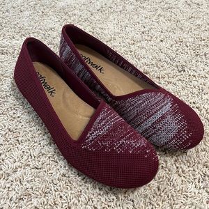 SoftWalk Burgundy Sicily Slip On Flats (9 1/2)